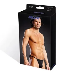 String Sexy Performance Microfiber Bikini Noir - Blue Line -Sex Toys Femme boutique 11486
