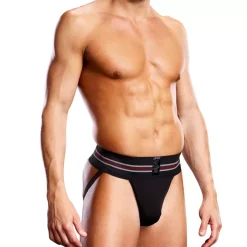 Jockstrap Performance Microfiber Noir - Blue Line