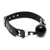 Bal Gag En Silicone Et Cuir Ø 4.4 Cm Noir - Rimba