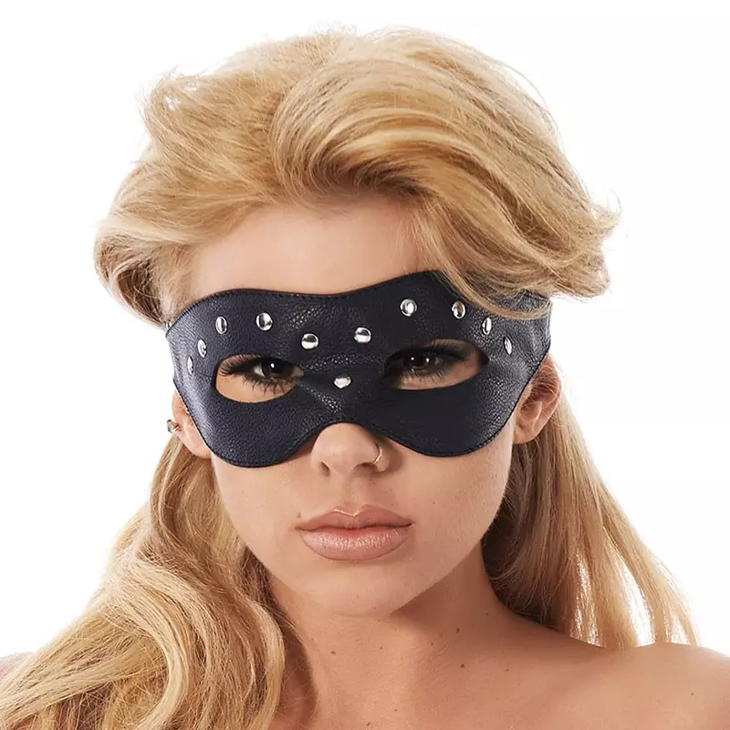 Masque BDSM En Cuir Nappa Avec Rivet - Rimba 1 Masque BDSM En Cuir Nappa Avec Rivet - Rimba