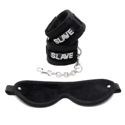 Kit De Soft Bondage SLAVE Noir (3 Pièces) - Rimba
