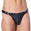 String Pour Homme En Cuir Avec Rivets - Rimba