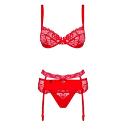 Ensemble De Lingerie Sexy Heartina (rouge) - Obsessive -Sex Toys Femme boutique 12620