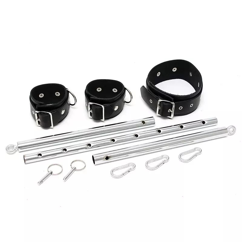 Barre D'écartement Avec Menottes Cuir (55-85 Cm) - Rimba 3 Barre D'écartement Avec Menottes Cuir (55-85 Cm) - Rimba – Image 3