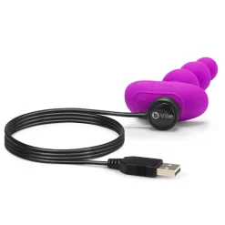 Chapelet Anal Vibrant Avec Télécommande - B-Vibe Triplet Fuchsia -Sex Toys Femme boutique 13256