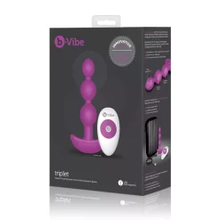 Chapelet Anal Vibrant Avec Télécommande - B-Vibe Triplet Fuchsia -Sex Toys Femme boutique 13259