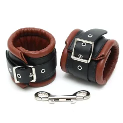 Menottes Pour Chevilles En Cuir Brun - Rimba