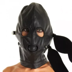 Cagoule BDSM En Cuir Avec Ball Gag - Rimba -Sex Toys Femme boutique 16648