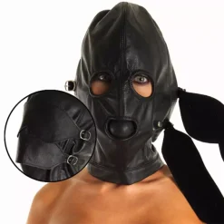 Cagoule BDSM En Cuir Avec Ball Gag - Rimba -Sex Toys Femme boutique 16649