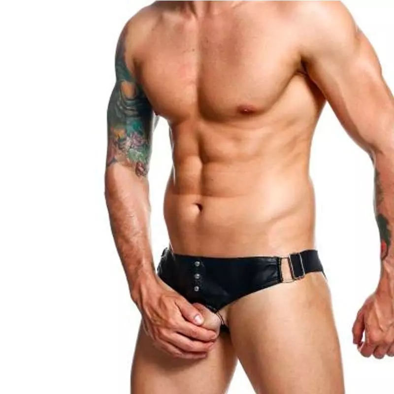 Jockstrap En Similicuir Avec Anneau Pénien - DNGEON 1 Jockstrap En Similicuir Avec Anneau Pénien - DNGEON