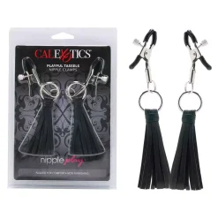 Pinces à Tétons Avec Petit Fouet (Noir) - CalExotics -Sex Toys Femme boutique 20965