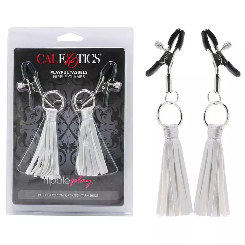 Pinces à Tétons Avec Petit Fouet (Argent) - CalExotics 2 Pinces à Tétons Avec Petit Fouet (Argent) - CalExotics - Image 2