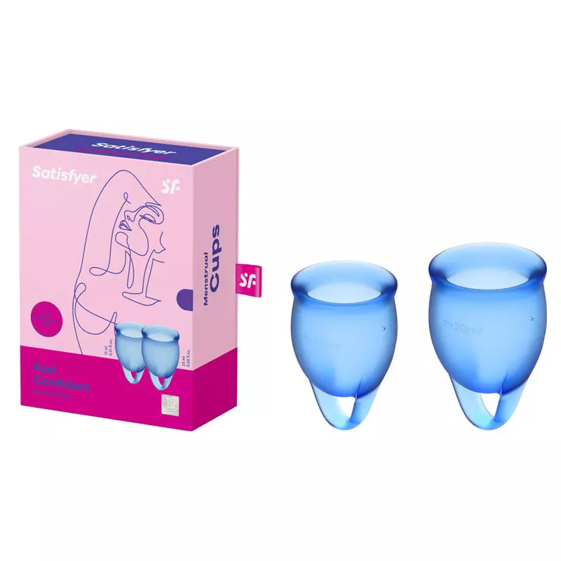 Coupe Menstruelle Feel Confident Bleu (2 Pces) - Satisfyer 1 Coupe Menstruelle Feel Confident Bleu (2 Pces) - Satisfyer