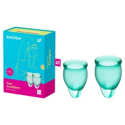 Coupe Menstruelle Feel Confident Vert Foncé (2 Pces) - Satisfyer