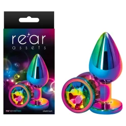 Plug Anal Aluminium Rear Assets Rainbow (M) - NS Novelties