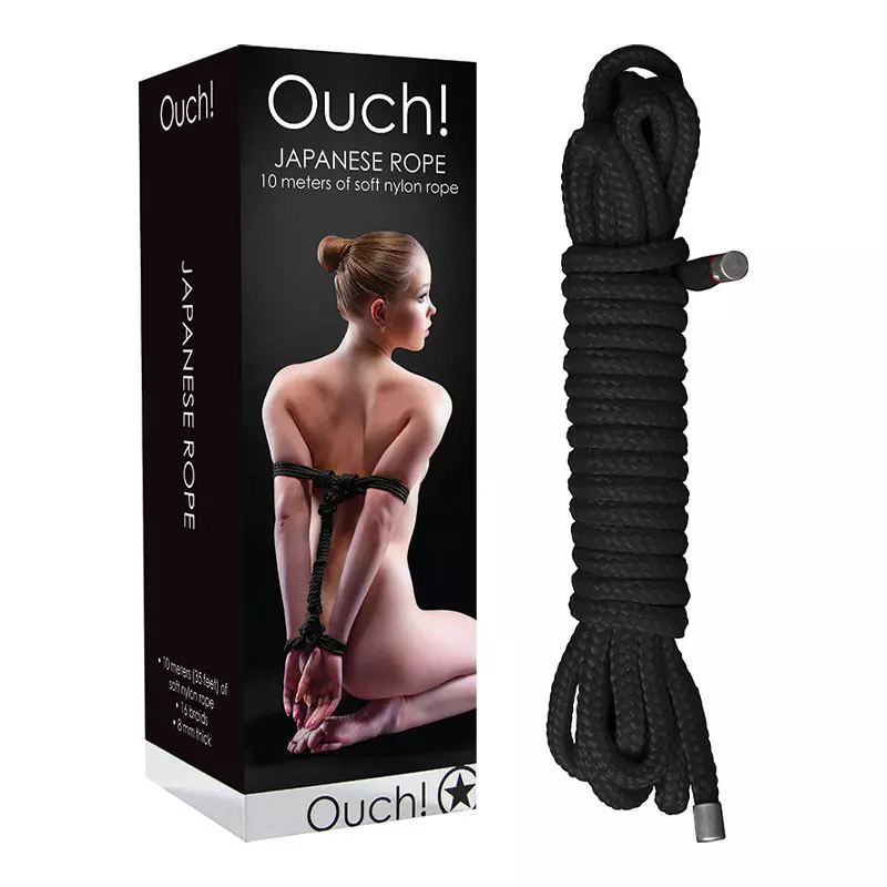 Corde Japonaise De Bondage Noir 10m - Ouch 1 Corde Japonaise De Bondage Noir 10m - Ouch