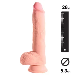 Dildo Réaliste Avec Scrotum 3D 28cm - King Cock