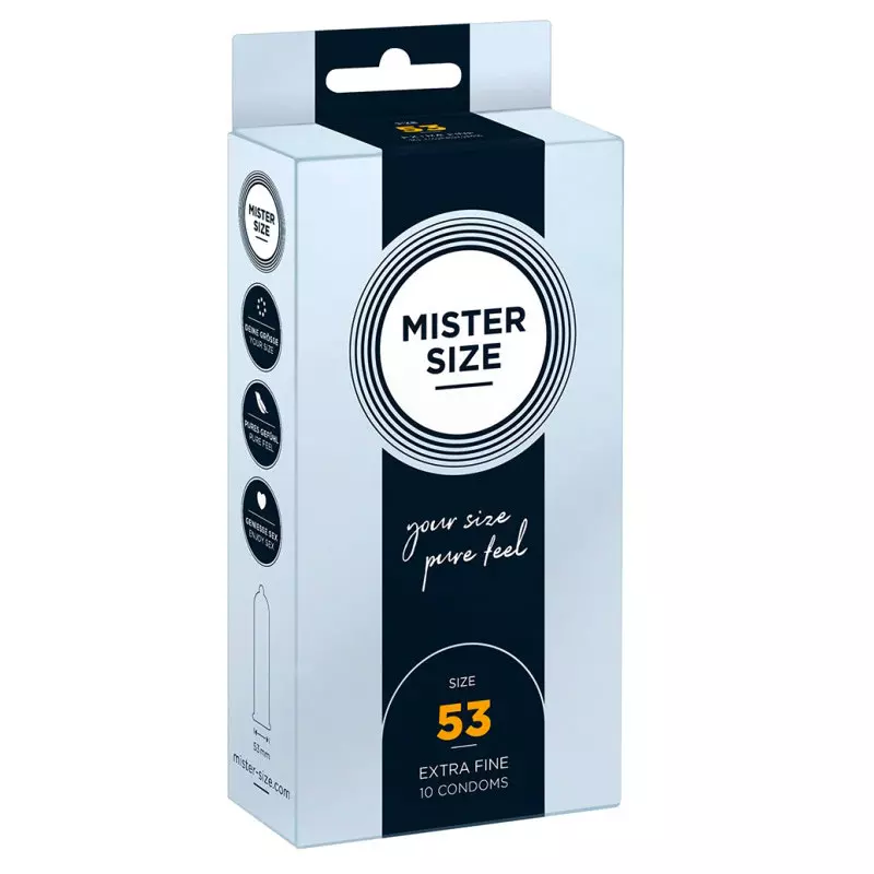 Préservatifs Sur Mesure Mister Size 53mm - 10pces. 1 Préservatifs Sur Mesure Mister Size 53mm - 10pces.