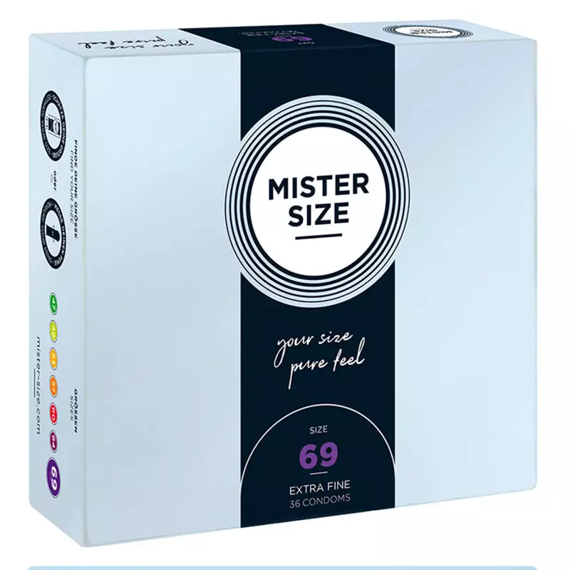 Préservatifs Sur Mesure Mister Size 69mm - 36pces. 1 Préservatifs Sur Mesure Mister Size 69mm - 36pces.
