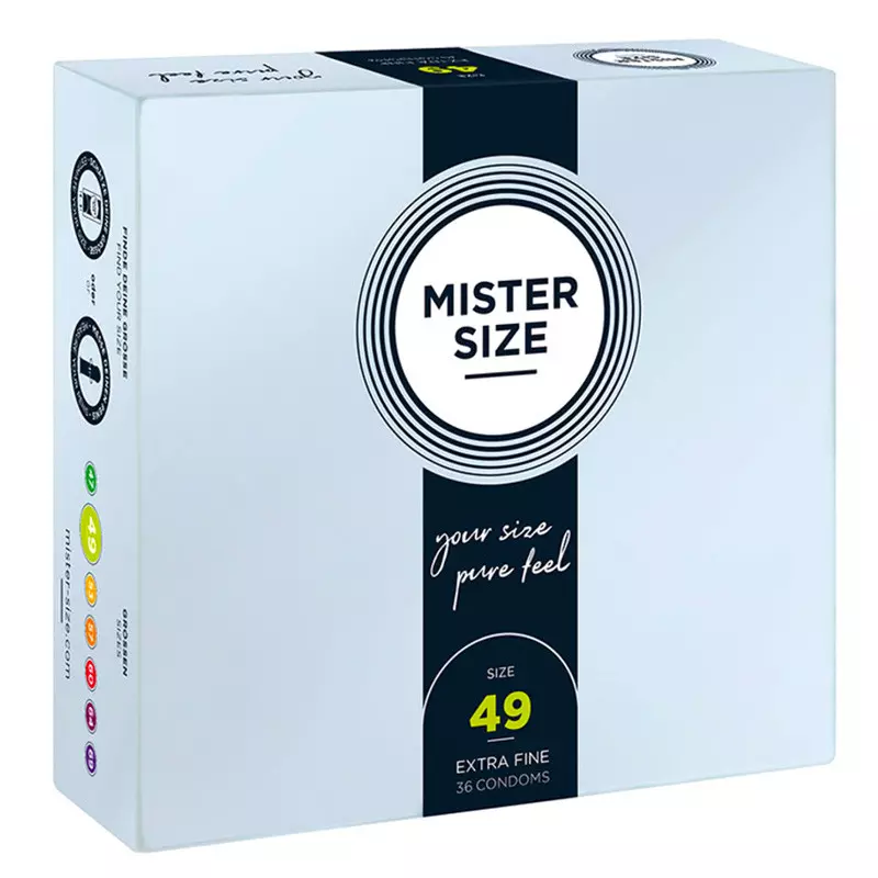 Préservatifs Sur Mesure Mister Size 49mm - 36pces. 1 Préservatifs Sur Mesure Mister Size 49mm - 36pces.