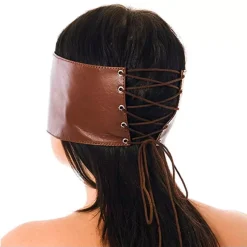 Masque BDSM Bandeau En Cuir (Brun) - Rimba -Sex Toys Femme boutique 21954