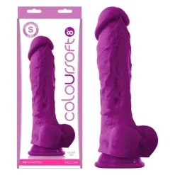 Gode Avec Scrotum Colours Soft 18cm (Violet) - NS Novelties