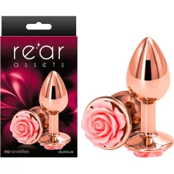 Plug Anal Aluminium Rear Assets Rose Rose (M) - NS Novelties