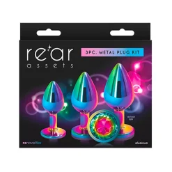 Kit De Plug Anal Aluminium Rear Assets Rainbow (3x) - NS Novelties -Sex Toys Femme boutique 22166