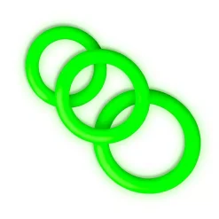 Cockring Ring En Silicone Phosphorescents 3 Pièces - Ouch!