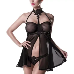 Babydoll & Culotte 20024 (noir) - Grey Velvet