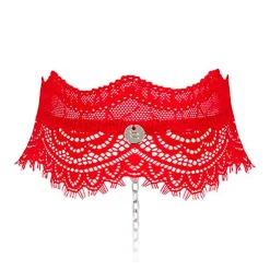 Collier Chocker Bergamore (Rouge) - Obsessive