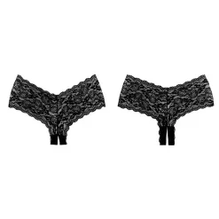 Panty Sexy Ouvert Candy Apple (Noir) - Allure -Sex Toys Femme boutique 22962