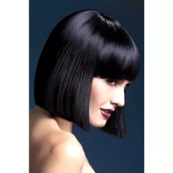 Perruque Lola Bob Carré Avec Frange Noir 30 Cm – Fever