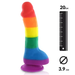 Gode Gay Avec Scrotum Aux Couleurs Arc-en-ciel - Pride Dildo