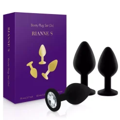 Rianne S Booty Plug Set Noir – Kit 3x Plug Anal Silicone